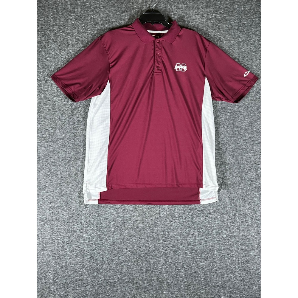 Drake Clothing Company Mississippi State Bulldogs Polo Shirt‎ Mens Large Maroon
